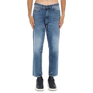HUGO Men's Relaxed Fit Cropped Jeans Men DENIM Pants